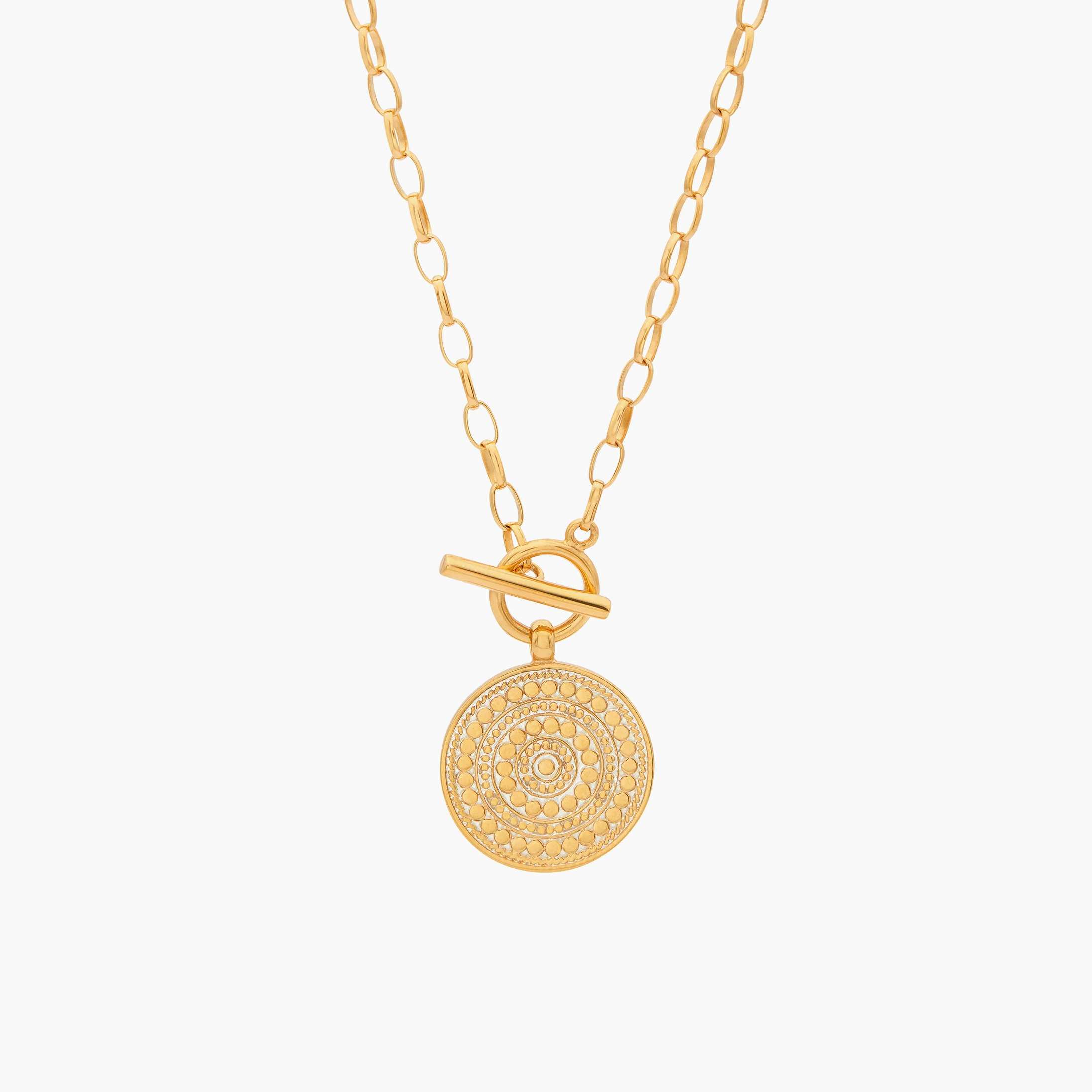 Anna Beck Contrast Dotted Circle Toggle Necklace - Gold