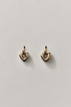 Annika Inez Heart Drop Earrings - Small Gold