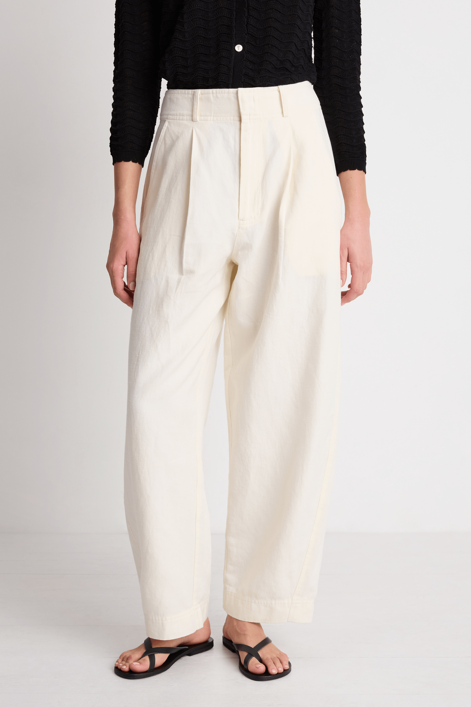 Apiece Apart Bari Crop Trouser - Cream