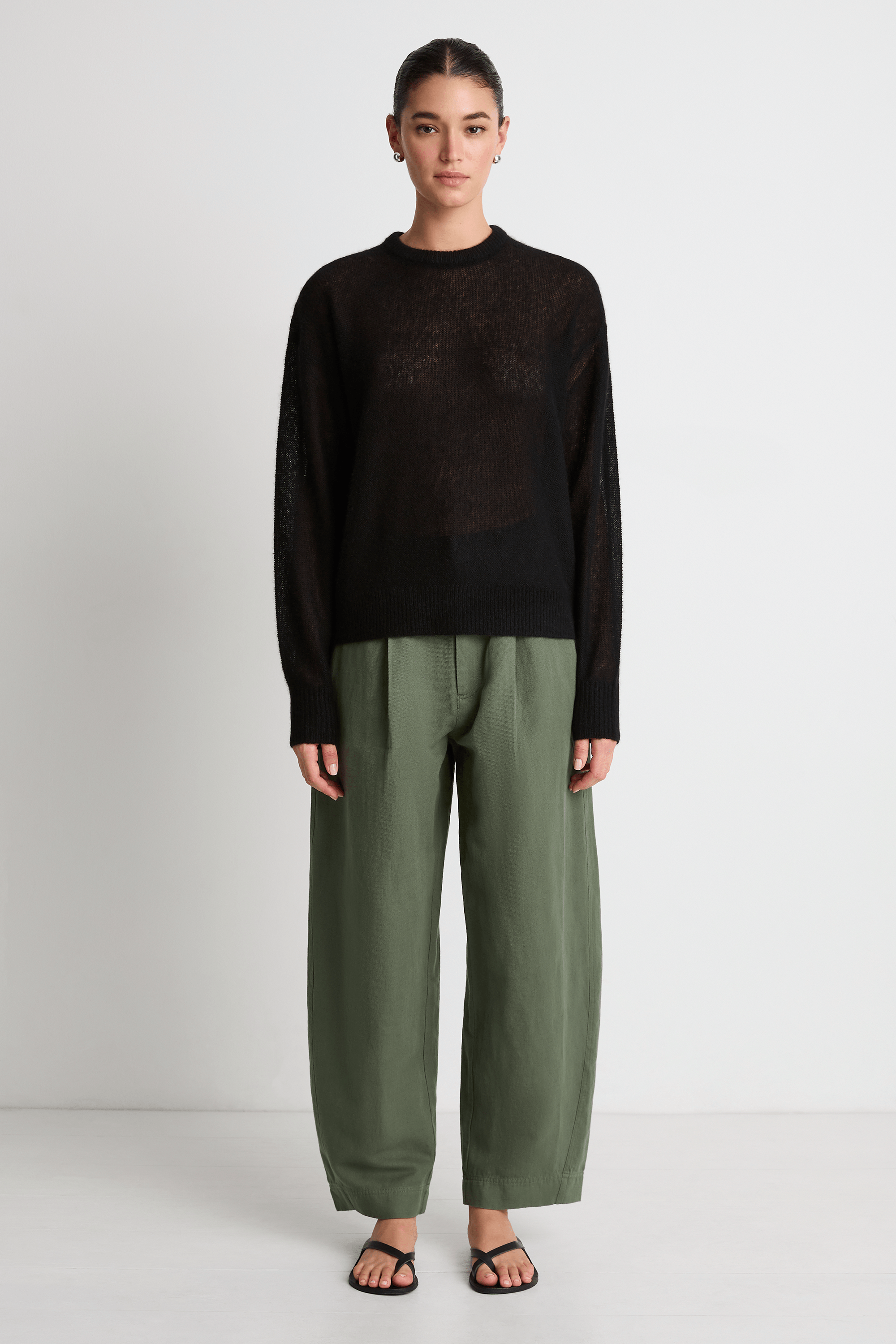 Apiece Apart Bari Crop Trouser - Thyme