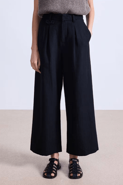 Apiece Apart Cropped Cara Wide Leg Pant - Black