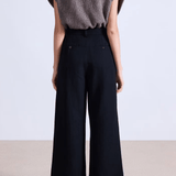 Apiece Apart Cropped Cara Wide Leg Pant - Black