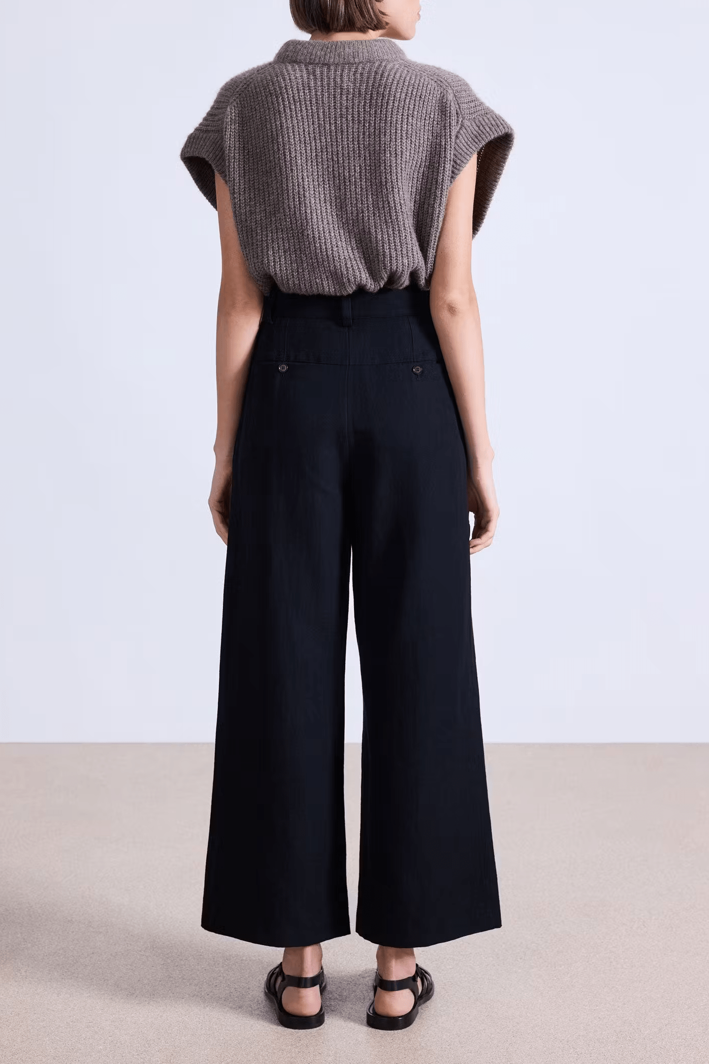 Apiece Apart Cropped Cara Wide Leg Pant - Black