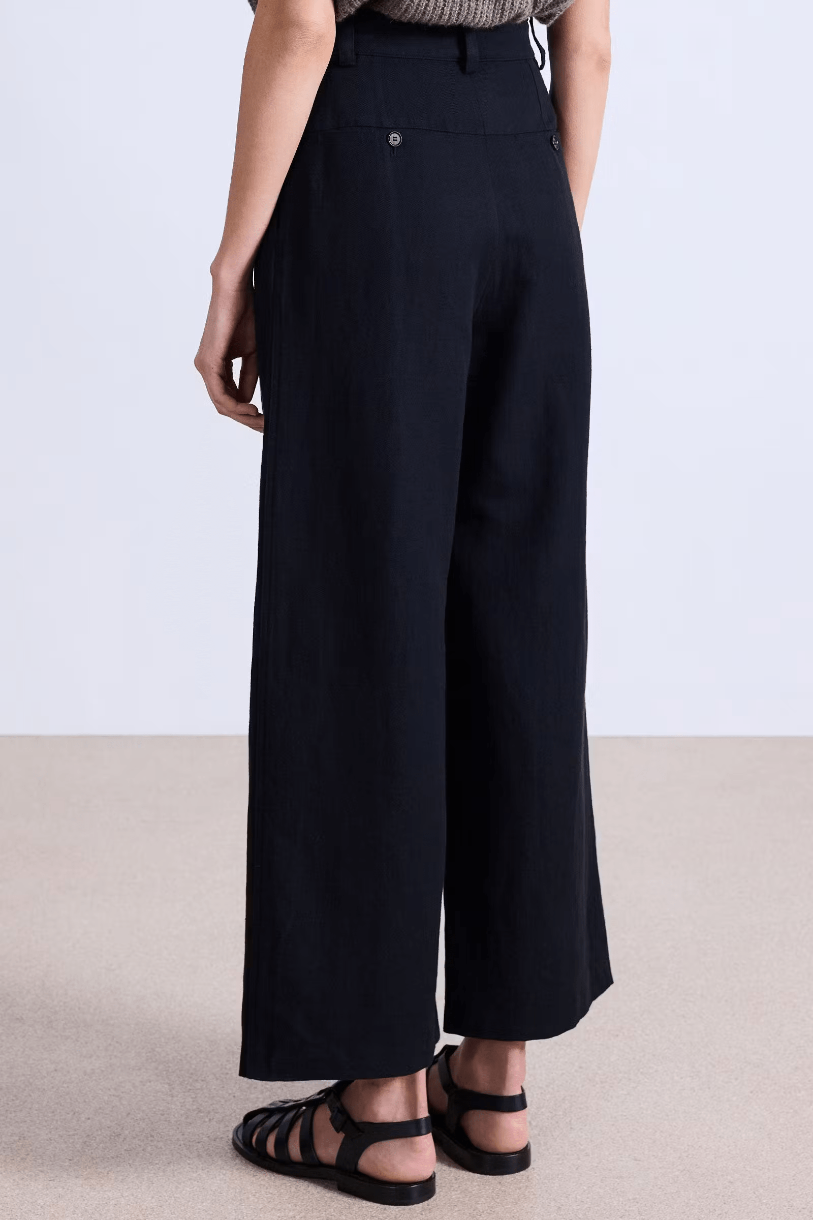 Apiece Apart Cropped Cara Wide Leg Pant - Black