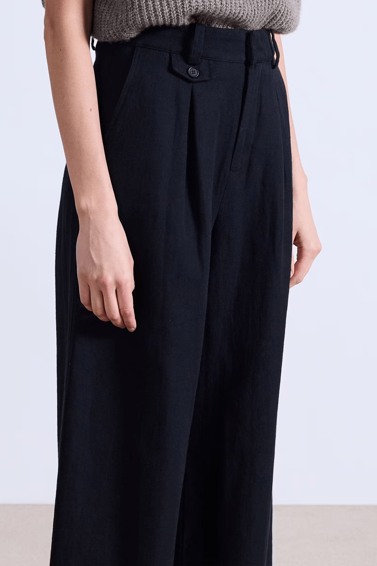 Apiece Apart Cropped Cara Wide Leg Pant - Black