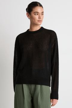 Apiece Apart Softest Tissue Weight Sweater - Black