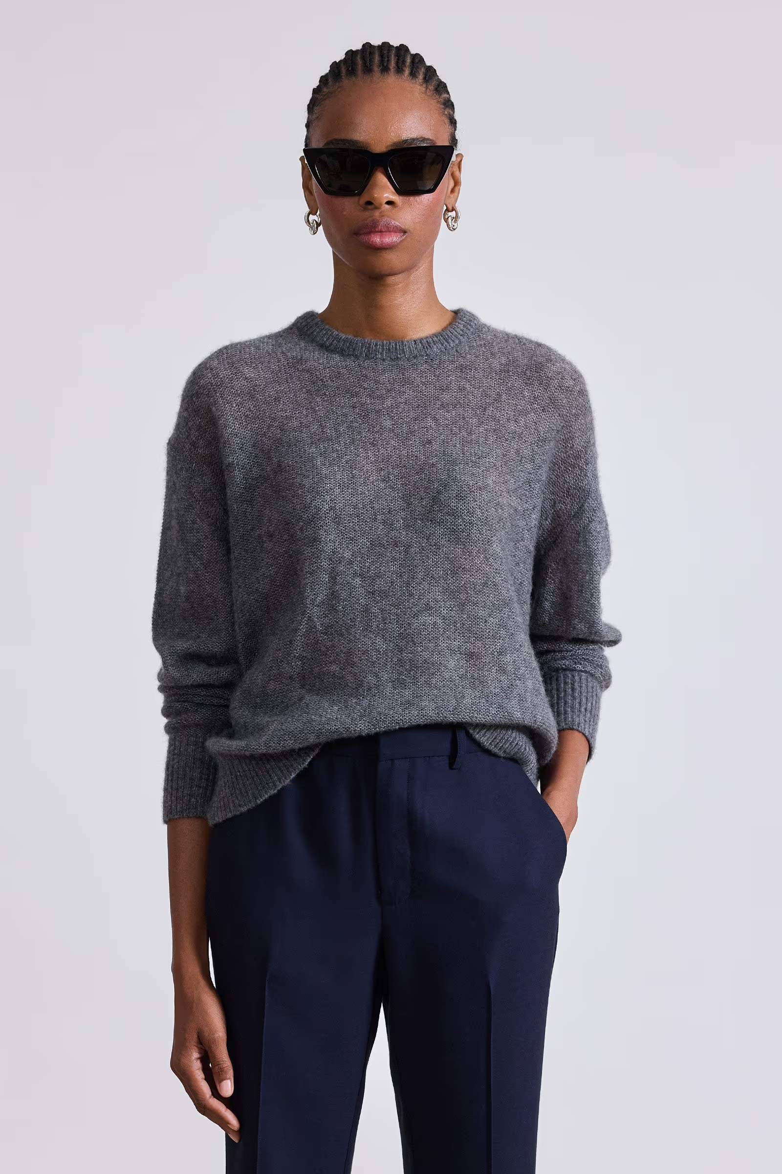 Apiece Apart Softest Tissue Weight Sweater - Charcoal