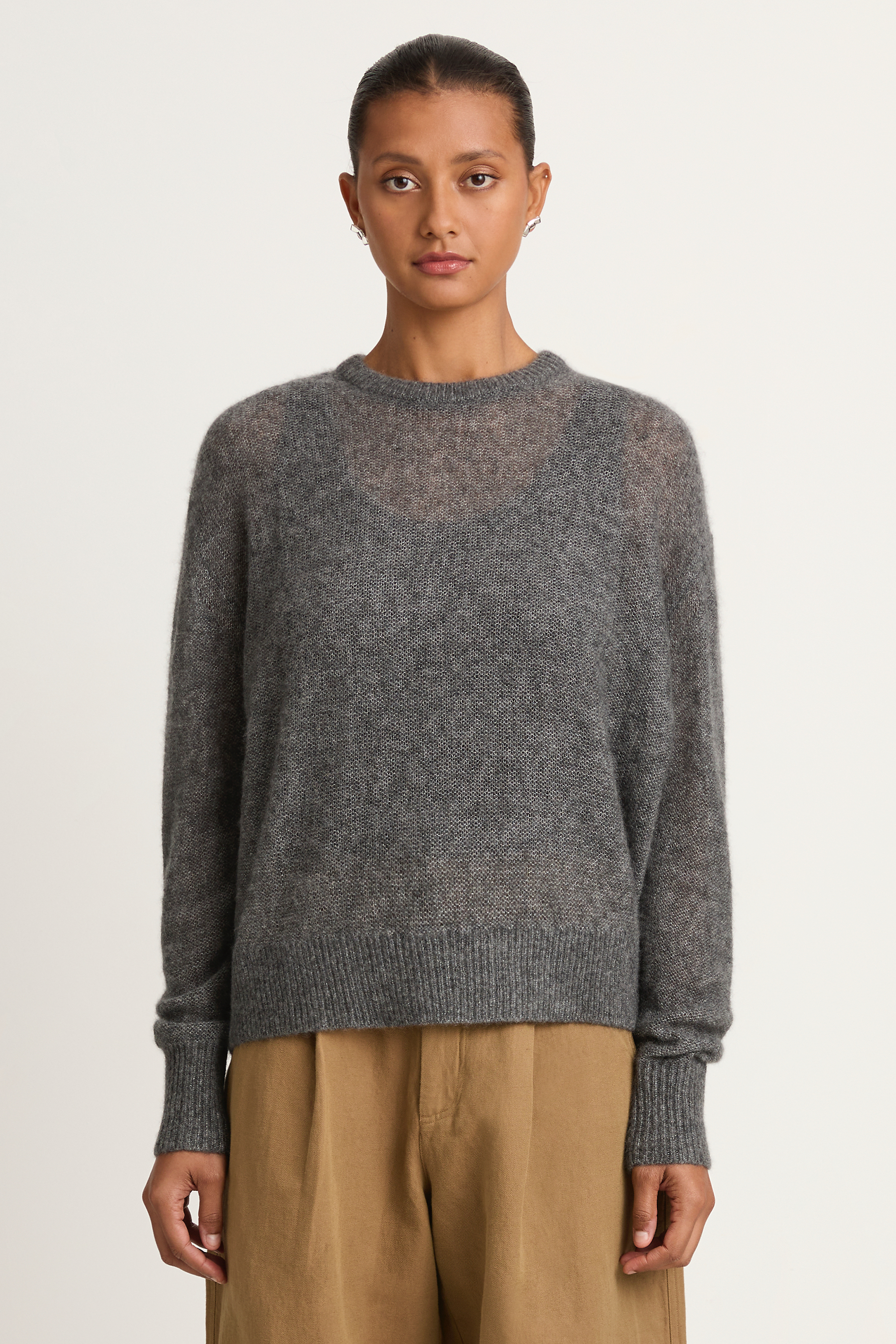 Apiece Apart Softest Tissue Weight Sweater - Charcoal
