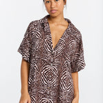 Benoa Swim Aloha Shirt Dress - Safari