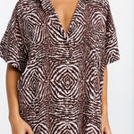 Benoa Swim Aloha Shirt Dress - Safari