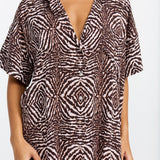 Benoa Swim Aloha Shirt Dress - Safari