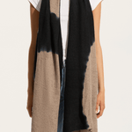 Suzusan Cashmere Shawl - Black / Light Coffee Dot