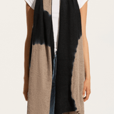 Suzusan Cashmere Shawl - Black / Light Coffee Dot