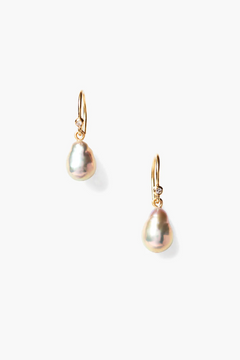 Chan Luu 14K Edison Earrings - Grey Pearl