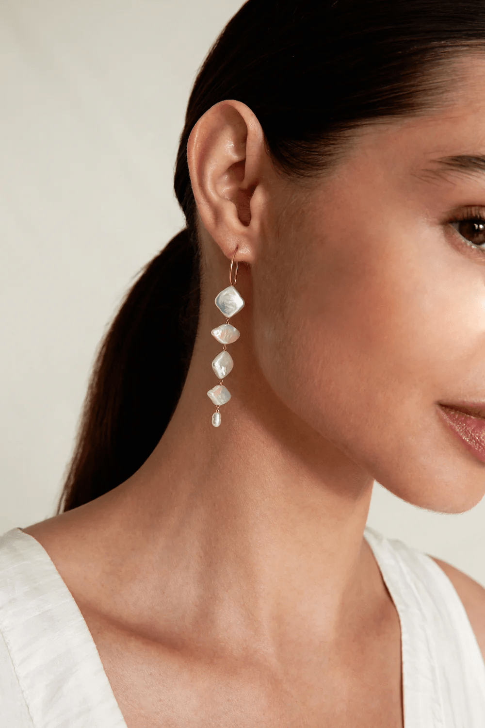 Chan Luu Brisa Earring White Pearl