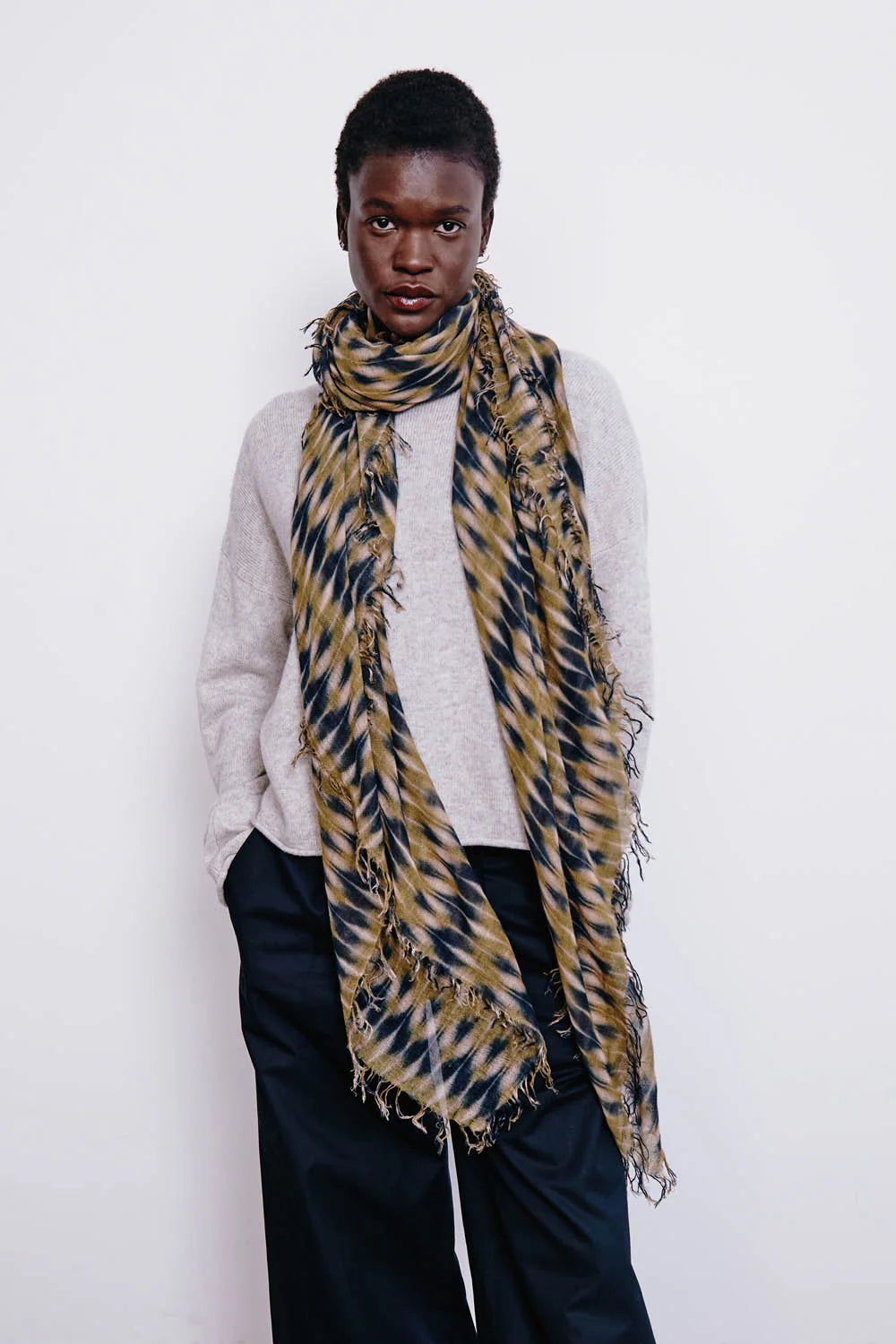 Chan Luu Cashmere & Silk Scarf - Green Tie Dye