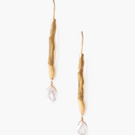 Chan Luu Gold Wave Pearl Drop Earrings - White