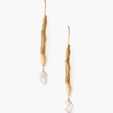 Chan Luu Gold Wave Pearl Drop Earrings - White