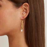 Chan Luu Gold Wave Pearl Drop Earrings - White