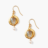 Chan Luu Labradorite & Pearl Ostra earrings