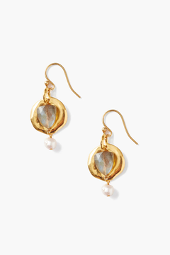 Chan Luu Labradorite & Pearl Ostra earrings