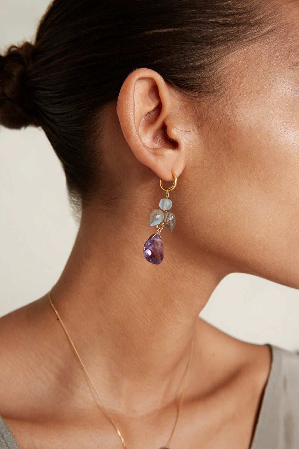 Chan Luu Ophelia Drop Earrings - Amethyst Mix