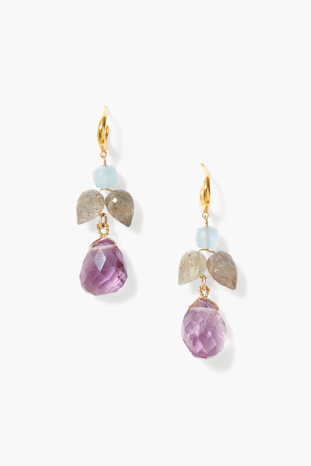 Chan Luu Ophelia Drop Earrings - Amethyst Mix