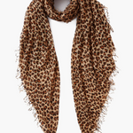 Chan Luu Cashmere & SIlk Scarf - Roasted Pecan Leopard