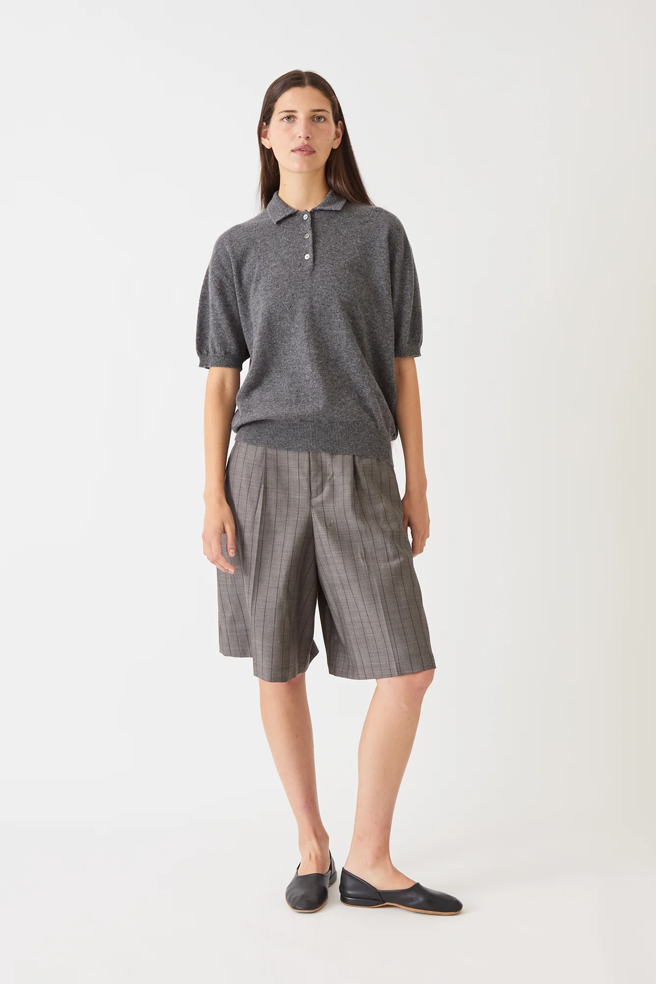 Demylee Darrin Cashmere Top - Dark Heather Grey