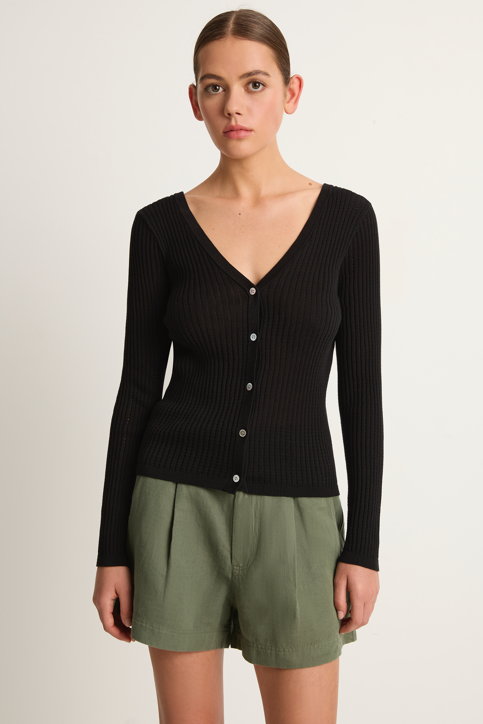 Demylee Frida Cotton Cardigan - Black