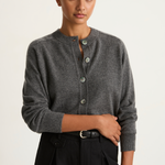 Demylee Gwen Cashmere Cardigan - Dark Heather Grey