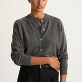 Demylee Gwen Cashmere Cardigan - Dark Heather Grey