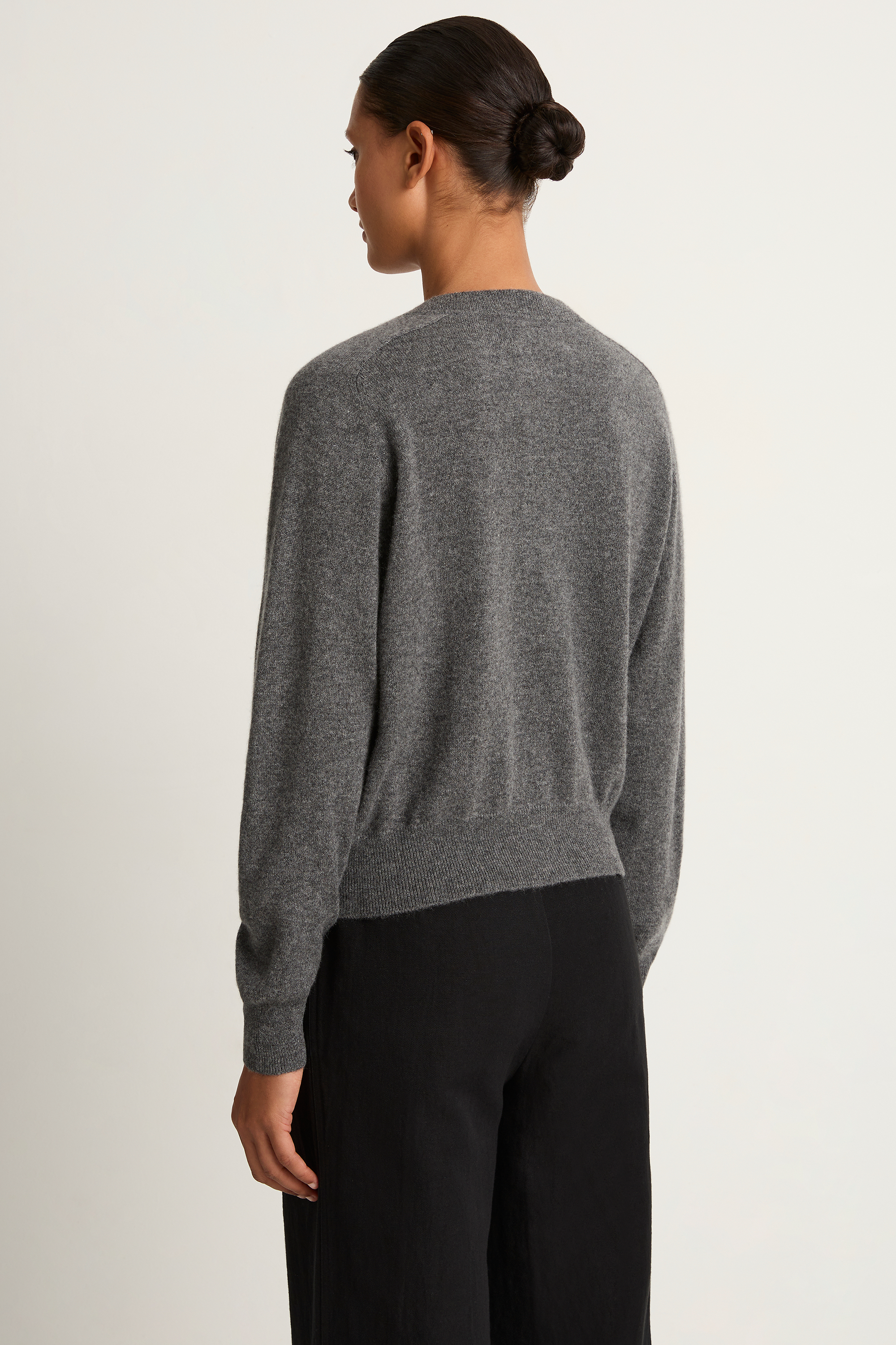 Demylee Gwen Cashmere Cardigan - Dark Heather Grey