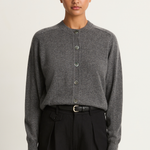 Demylee Gwen Cashmere Cardigan - Dark Heather Grey