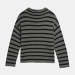 Demylee Lamis Stripe Sweater - Dark Heather Grey / Black