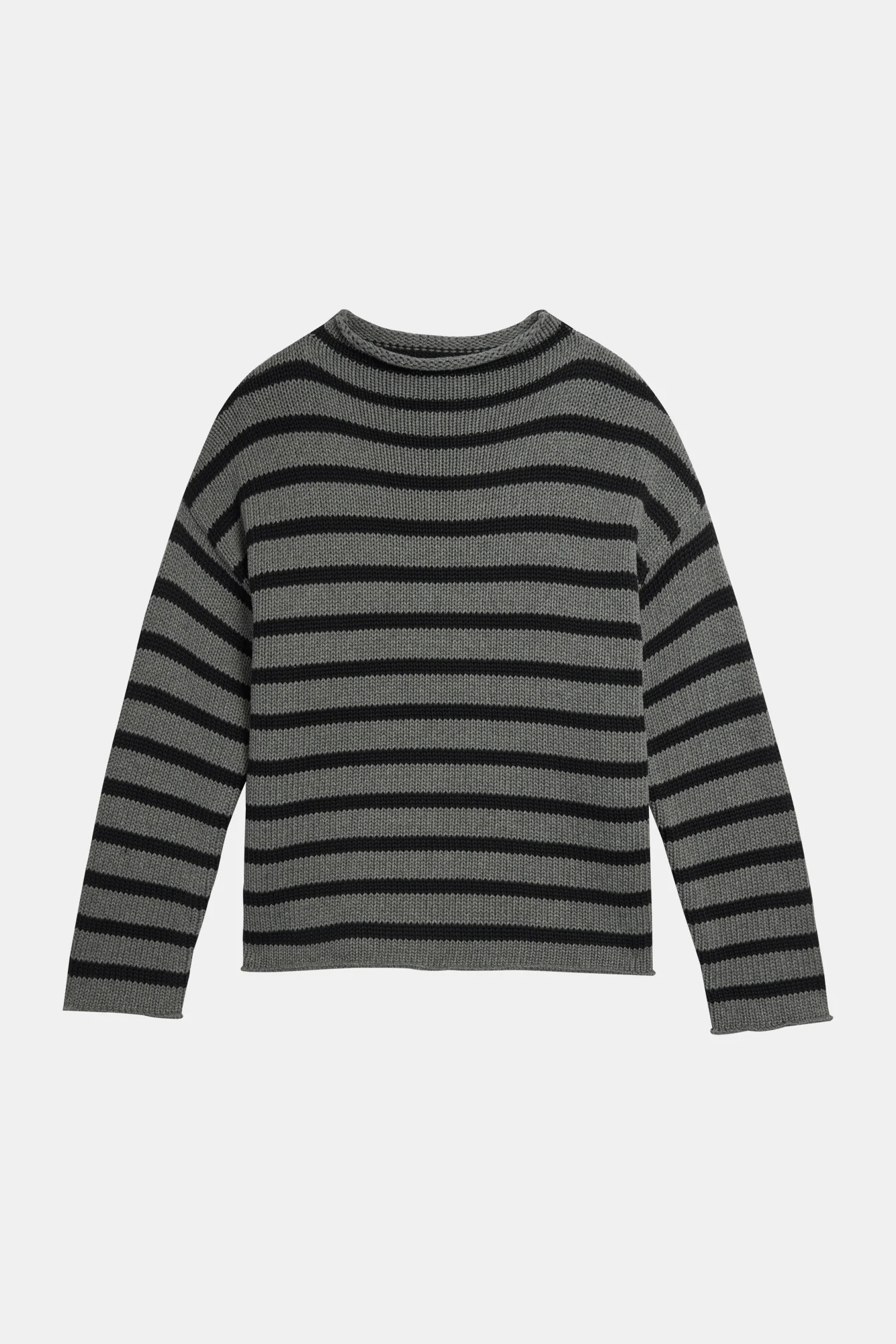 Demylee Lamis Stripe Sweater - Dark Heather Grey / Black