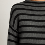 Demylee Lamis Stripe Sweater - Dark Heather Grey Black