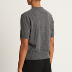 Demylee Skylar Polo Cashmere Top - Dark Heather Grey