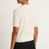 Demylee Skylar Polo Cashmere Top - Ivory