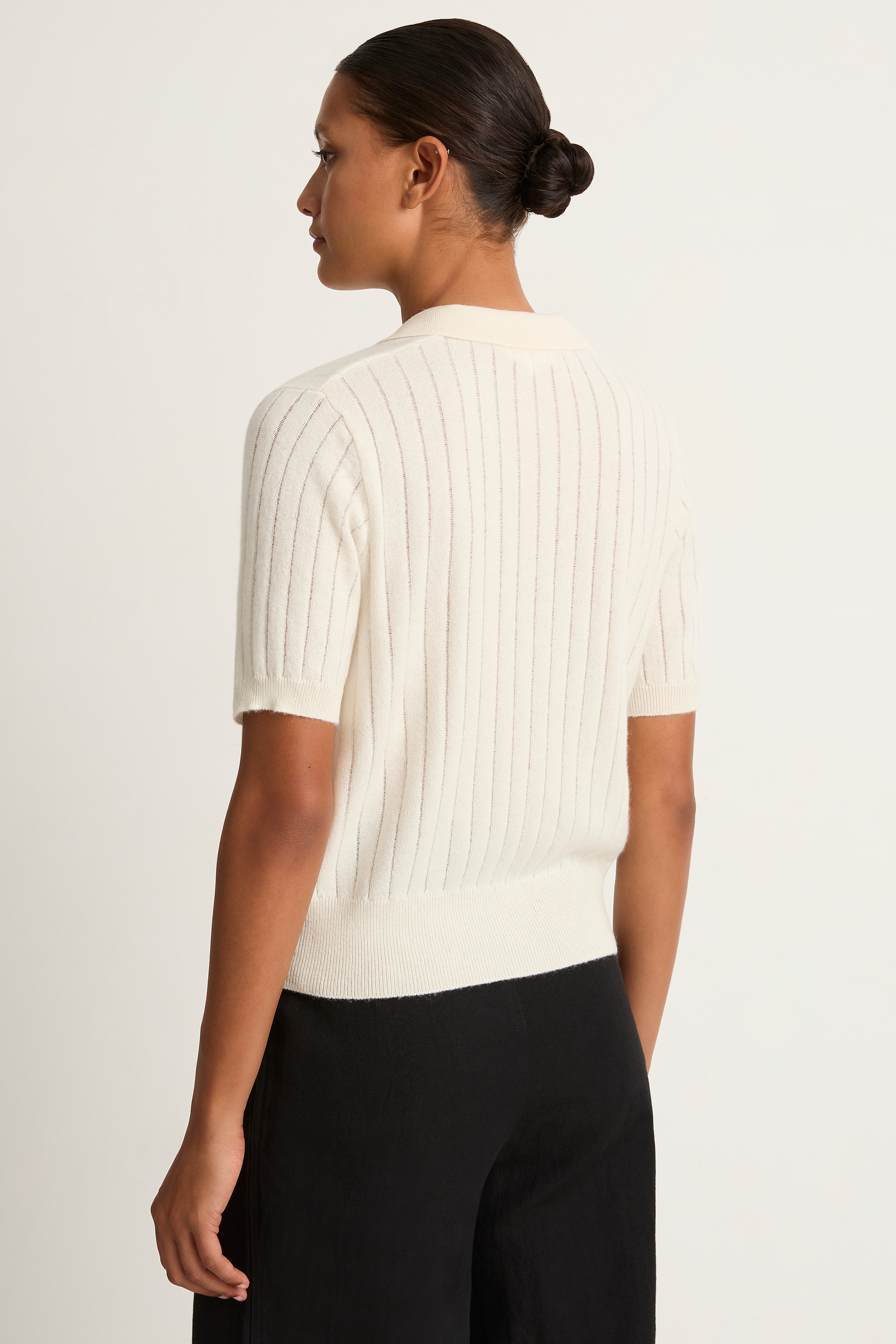 Demylee Skylar Polo Cashmere Top - Ivory