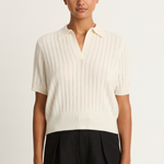 Demylee Skylar Polo Cashmere Top - Ivory