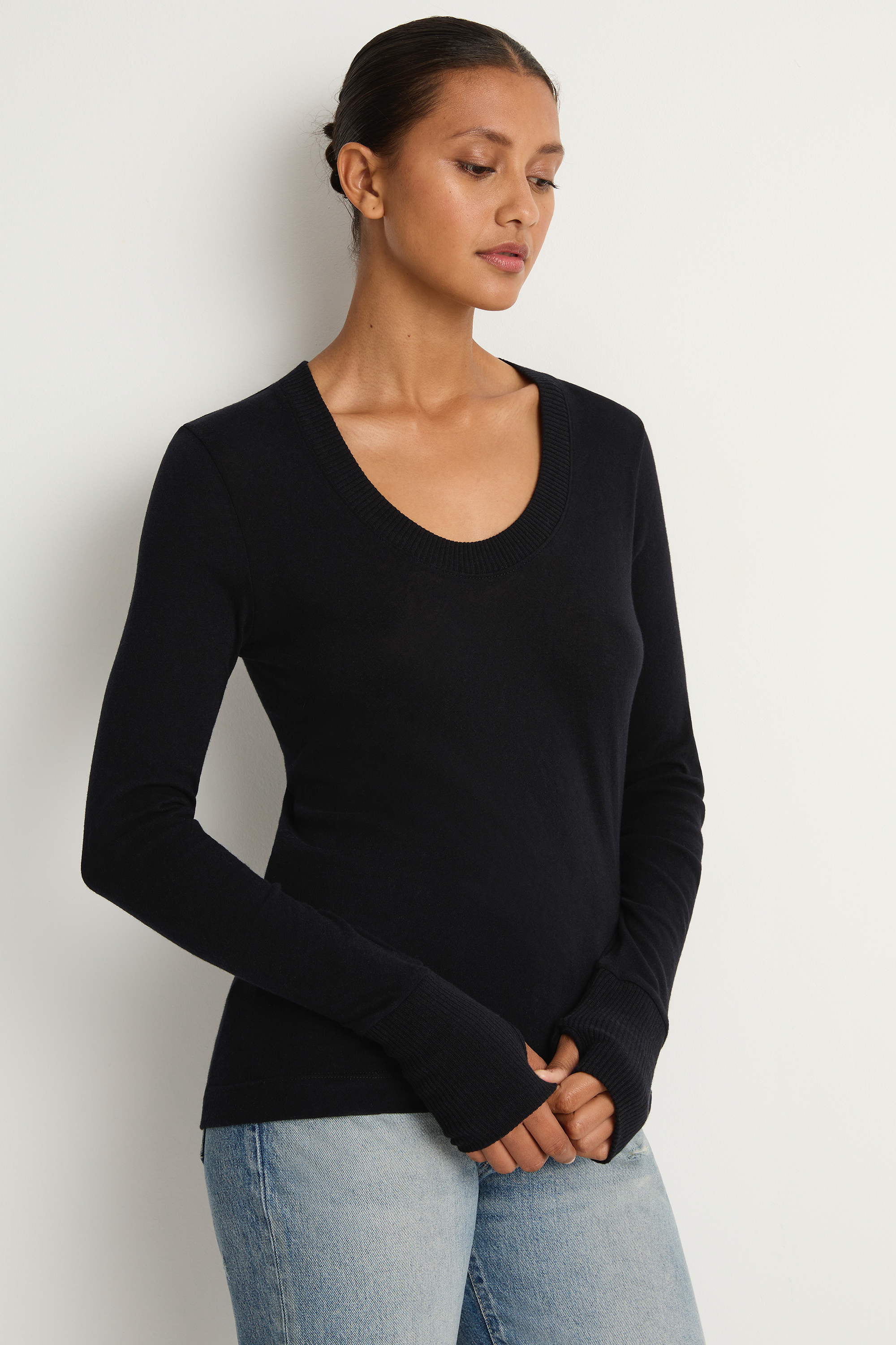 Enza Costa Cashmere Easy Cuffed U - Black