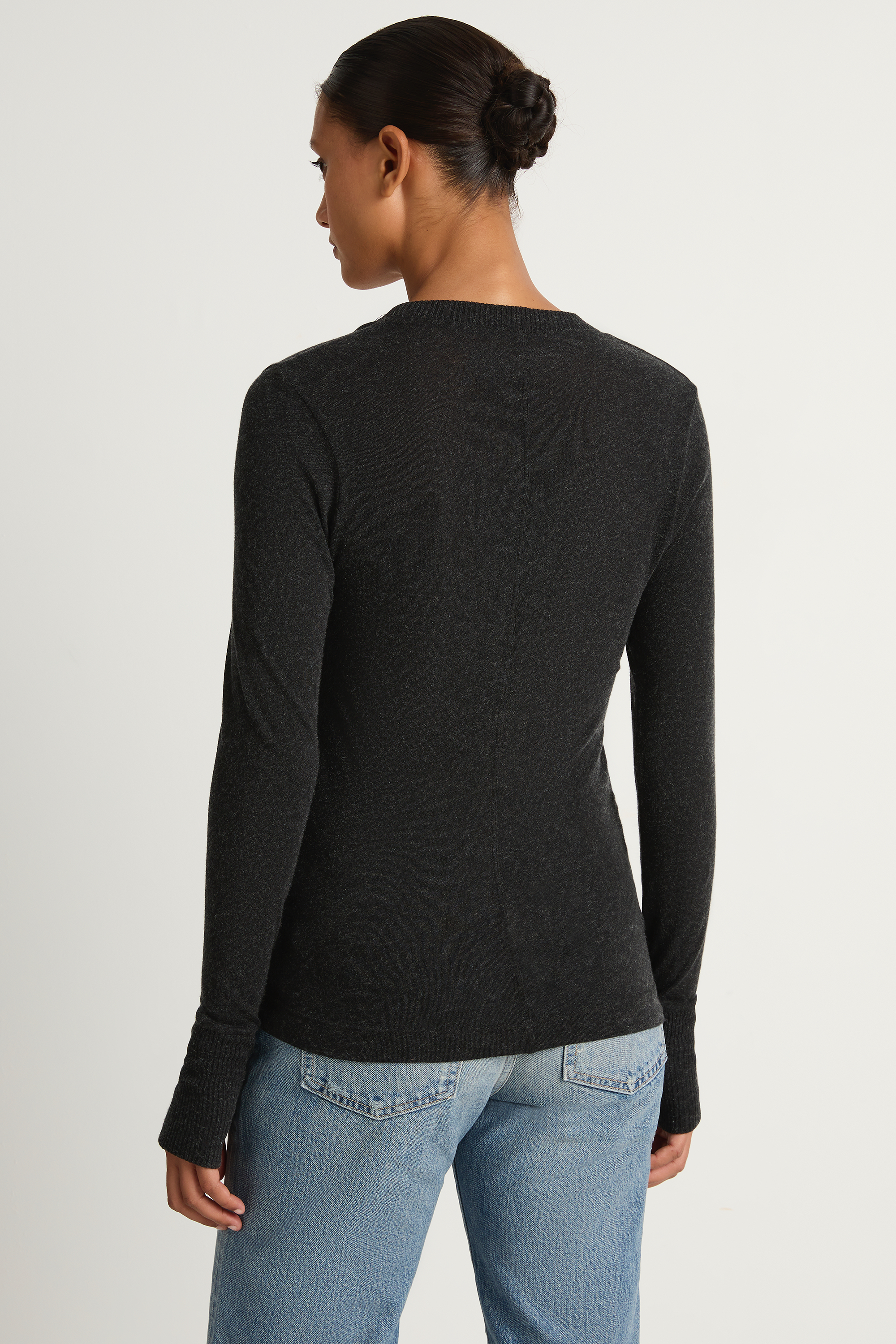 Enza Costa Cashmere Easy Cuffed U - Charcoal