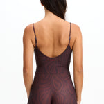 Benoa Body Square Neck Romper 3" - Chocolate Zebra