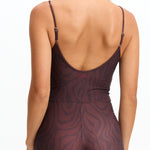 Benoa Body Square Neck Romper 3" - Chocolate Zebra
