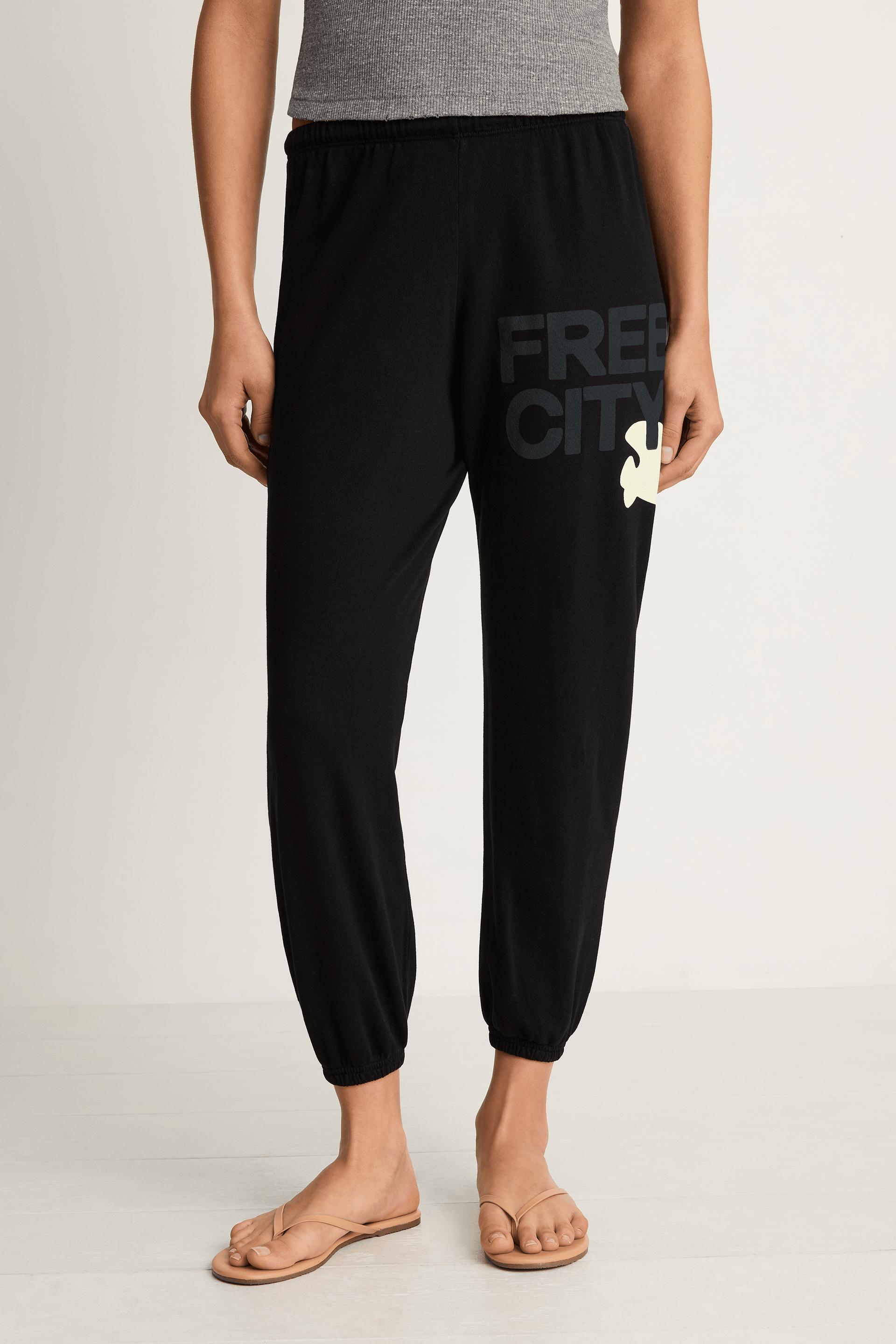 FREE CITY フリーシティ パンツ サイズ:L キュプラ コットン イージパンツ ブラック 黒 USA製 ボトムス ズボン【メンズ】【中古】 FREECITY Sweatpant - Blackspace Cream – Soleil Blue