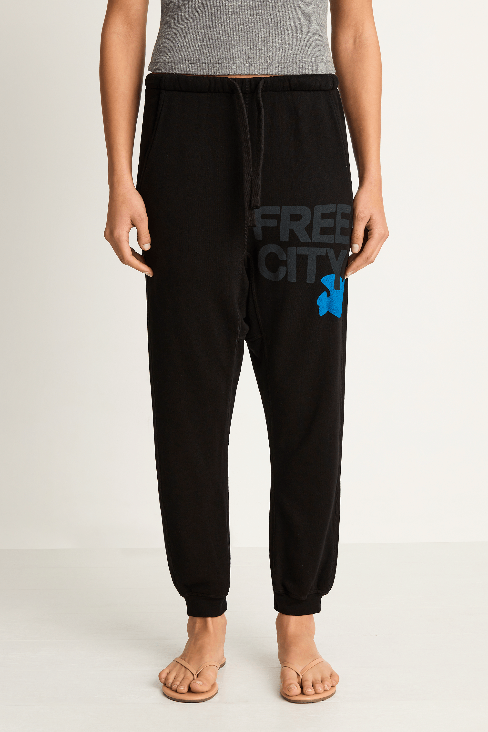 FREECITY Superfluff Pocket Lux Sweatpant - Superblack Blue