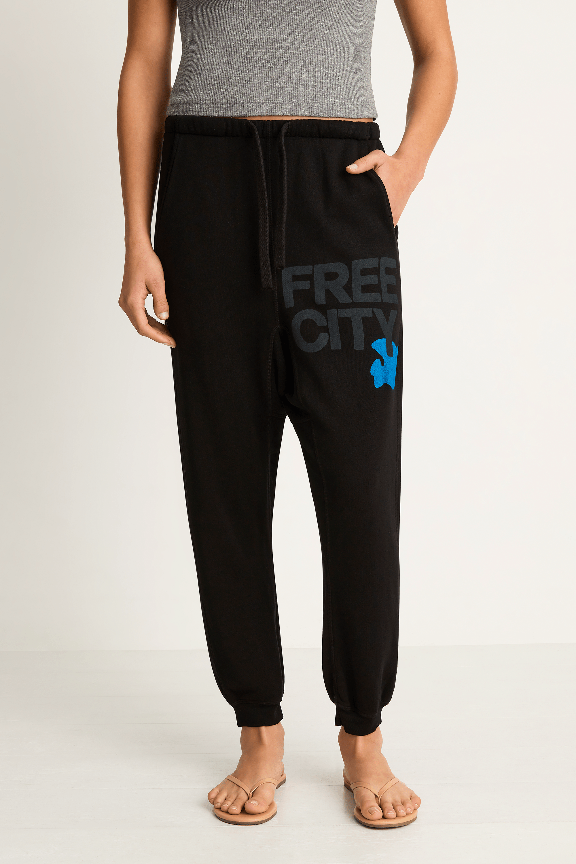 FREECITY Superfluff Pocket Lux Sweatpant - Superblack Blue