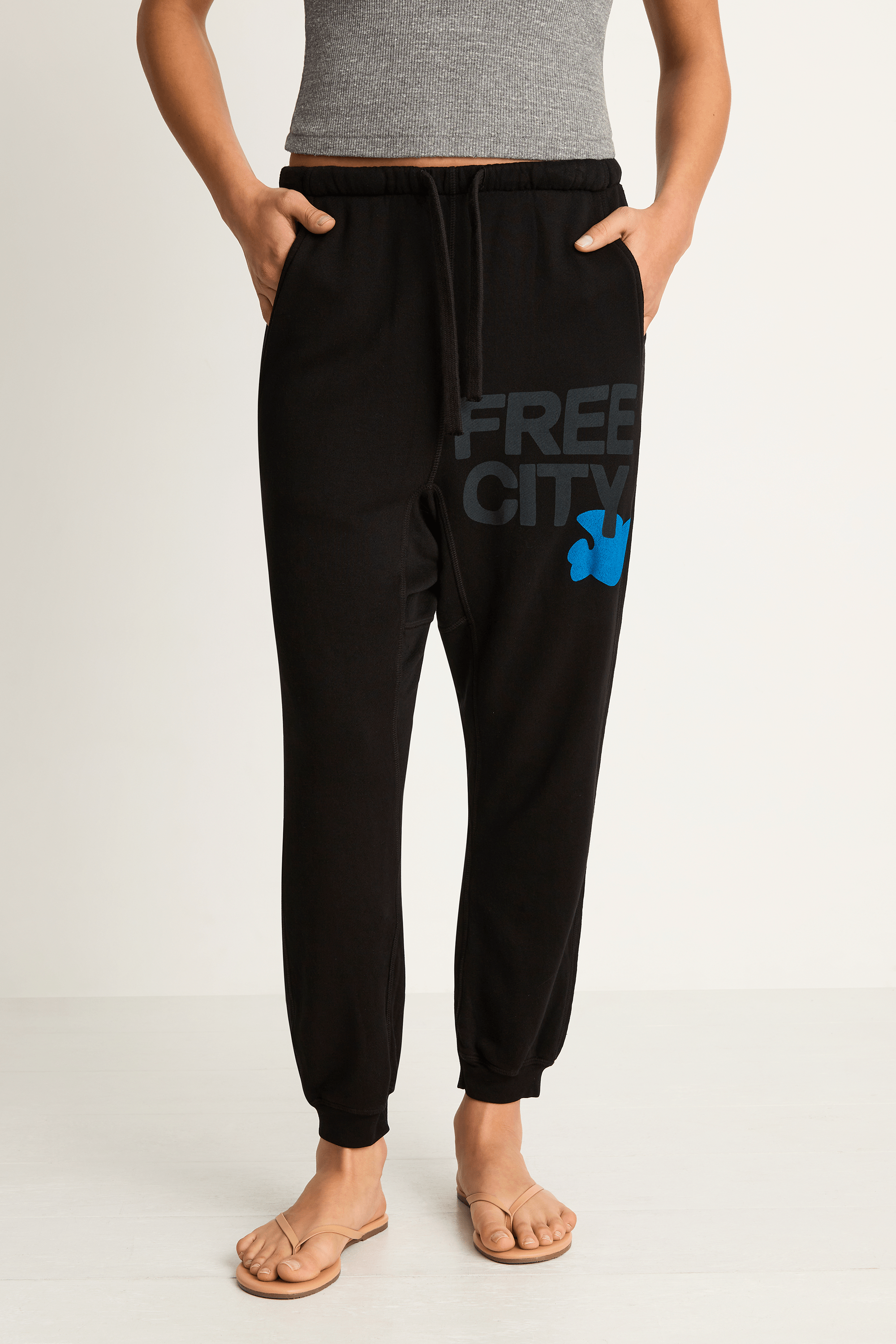 FREECITY Superfluff Pocket Lux Sweatpant - Superblack Blue