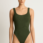 Hunza G Square Neck One-Piece - Metallic Khaki